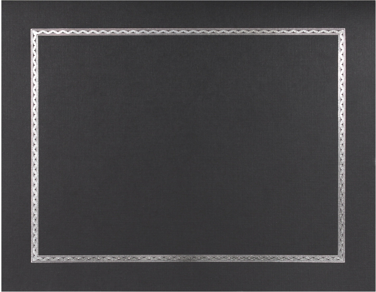 St. James® Certificate Holders/Document Covers/Diploma Holders, Black, Silver Foil Border, Linen Finish, Pack of 5, 83849