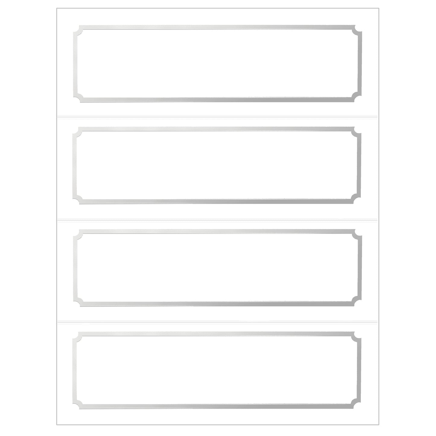 St. James® Overtures® Classic Tent Cards, White, Silver Foil, Fold to 8½ x 2¾", Pack of 50, 71440