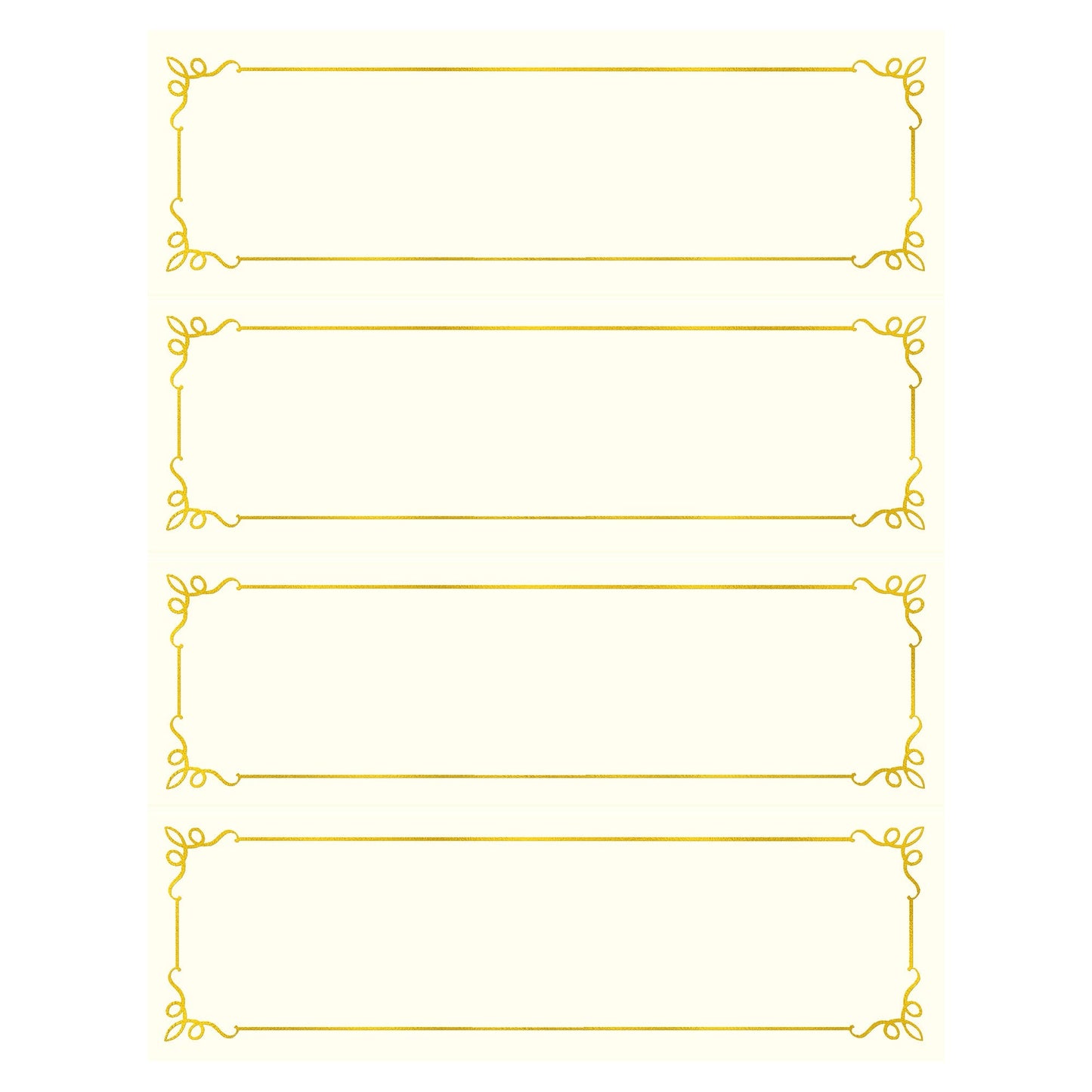 St. James® Overtures® Embassy Tent Cards, Ivory, Gold Foil, Fold to 8½ x 2¾", Pack of 50, 71446