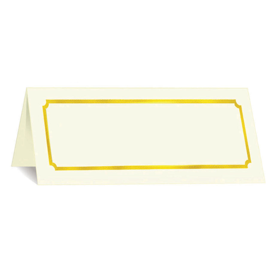 St. James® Overtures® Classic Place Cards, Ivory, Gold Foil, Fold to 1¾ x 4¼", Pack of 60, 71456