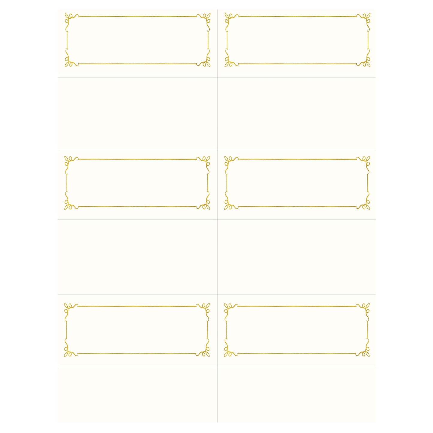 St. James® Overtures® Embassy Place Cards, Ivory, Gold Foil, Fold to 1¾ x 4¼", Pack of 60, 71458
