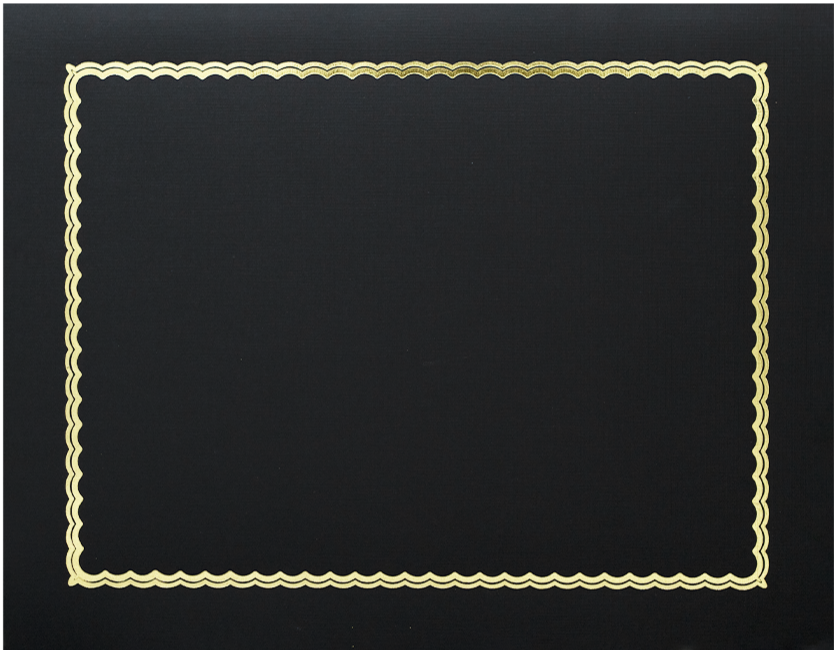 St. James® Classic Linen Certificate Holders with Gold Foil, Black, Pack of 5, 83464