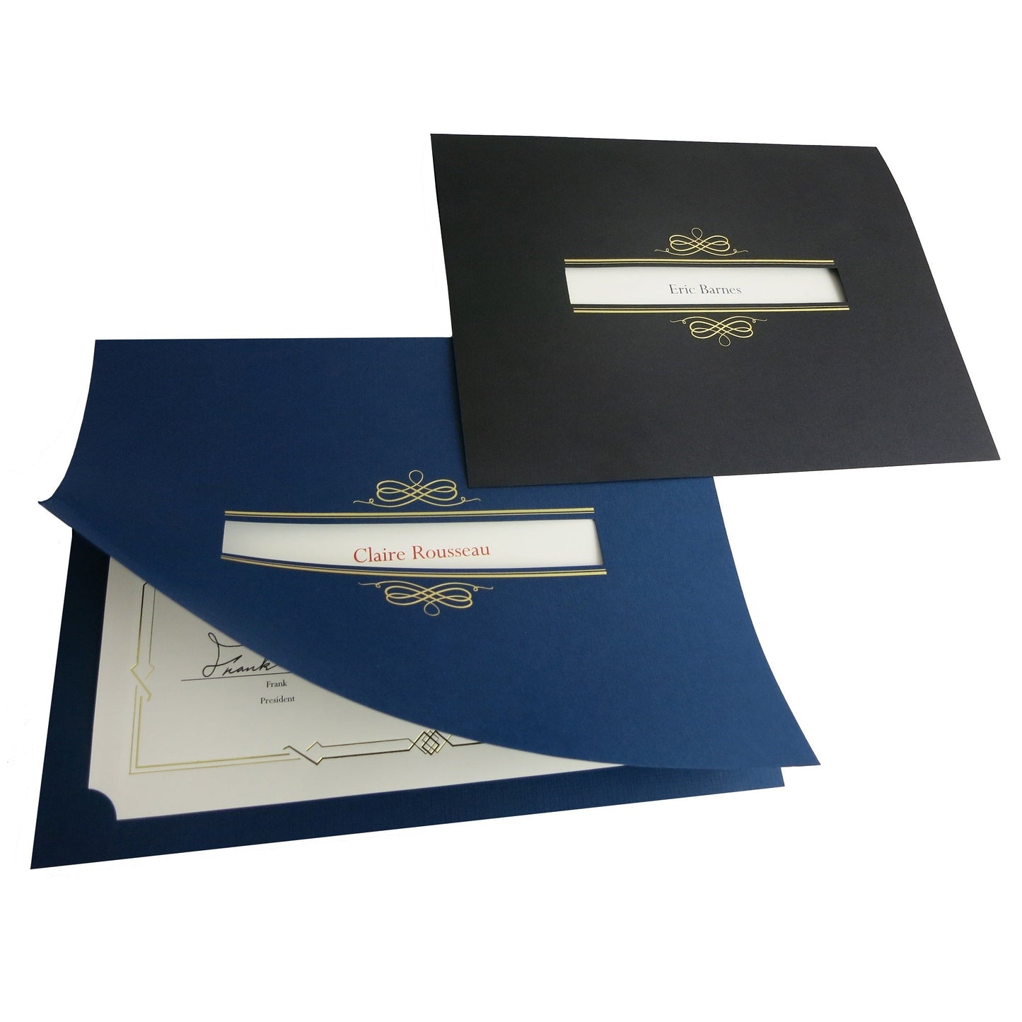 St. James® Certificate Holders with Window, Black Linen, Pack of 5, 83539