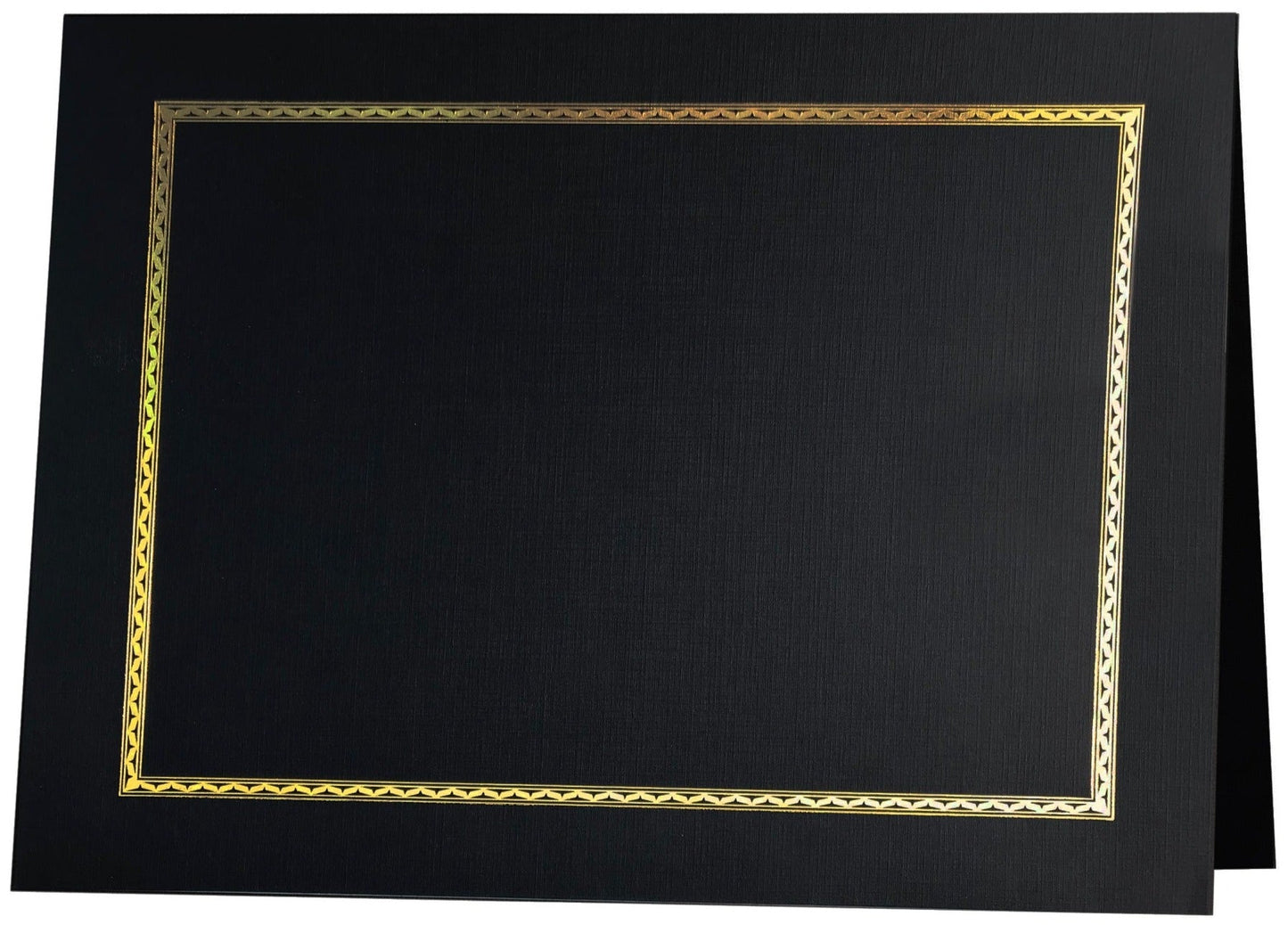 St. James® Elite™ Aztec Certificate Holders, Black Linen with Gold Foil, Pack of 25
