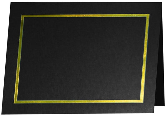 St. James® Elite™ Luxe Certificate Holders, Black Linen with Gold Foil, Pack of 25