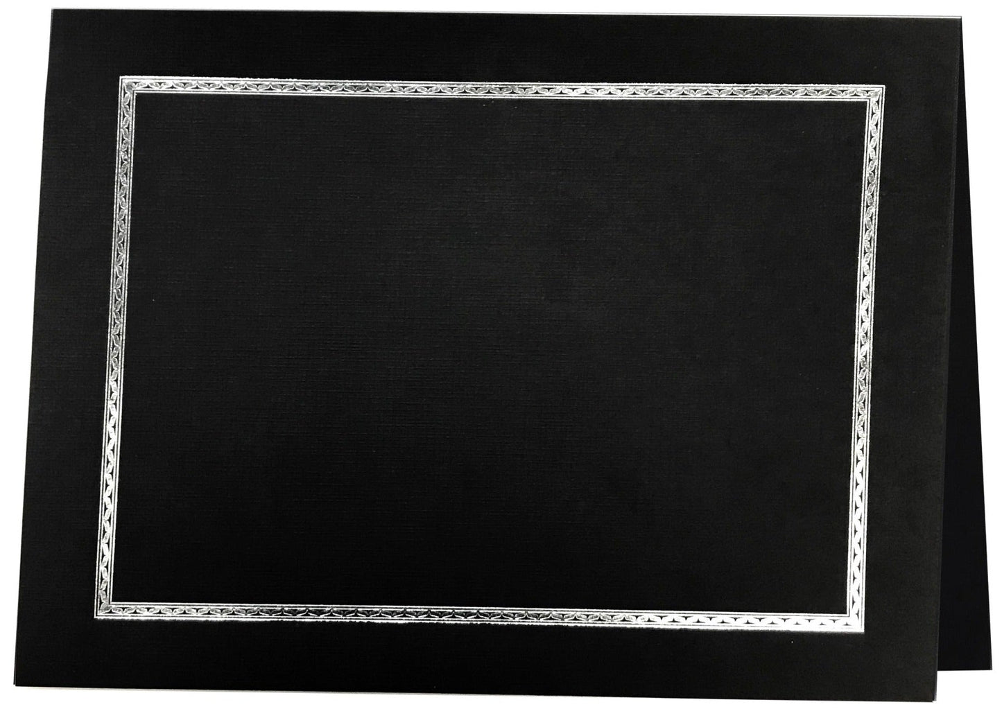 St. James® Elite™ Aztec Certificate Holders, Black Linen with Silver Foil, Pack of 25