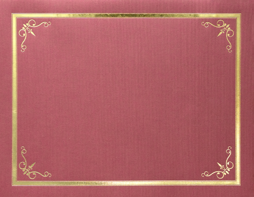 St. James® Certificate Holders/Document Covers/Diploma Holders, Red, Gold Foil Border, Linen Finish, Pack of 5, 83807