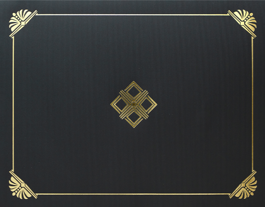 St. James® Certificate Holders/Document Covers/Diploma Holders, Black, Gold Foil, Linen Finish, Pack of 5, 83808