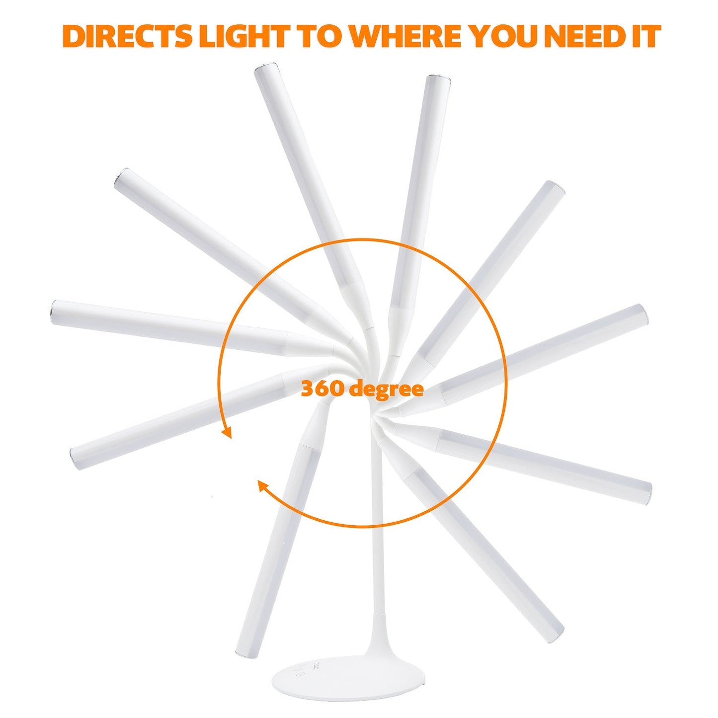 DAC® 15" Gooseneck LED Desk Lamp, Dimmable, White