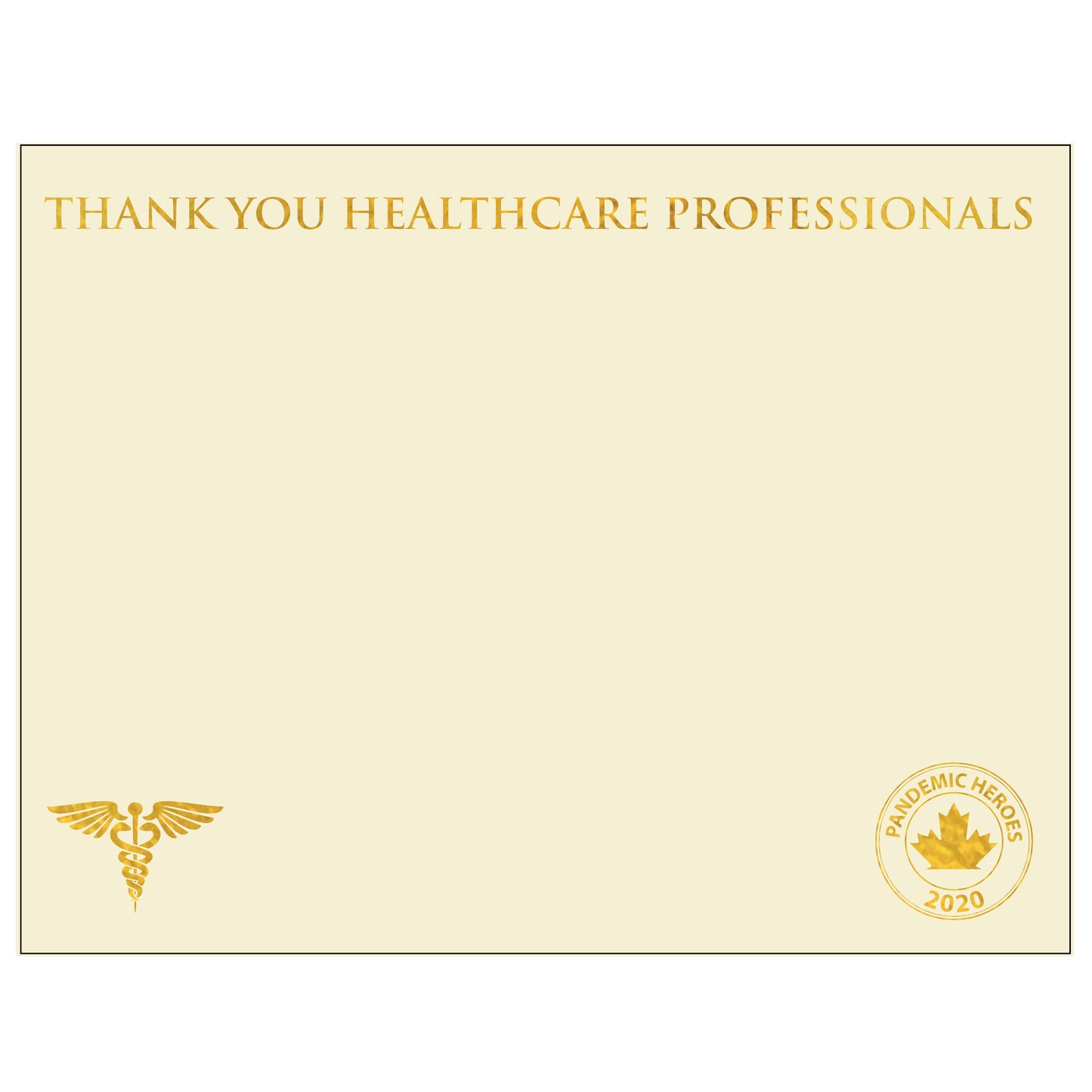 St. James® Premium Weight "Healthcare Professionals - Pandemic Heros" Certificates, Gold Foil, Ivory, 65 lb, 8.5 x 11", Pack of 25