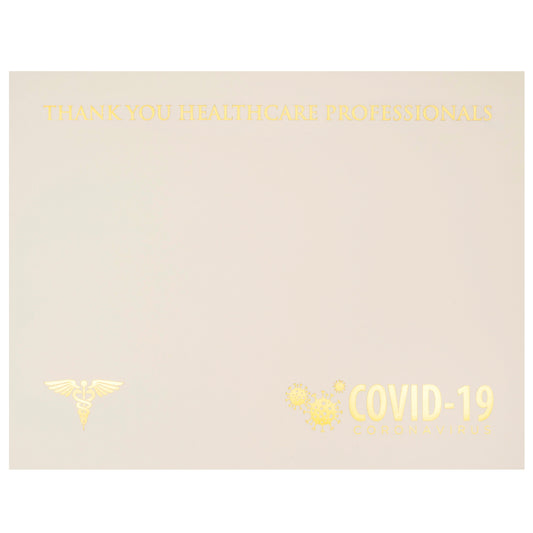 St. James® Premium Weight "Healthcare Professionals" Certificates, Gold Foil, Ivory, 65 lb, 8.5 x 11", Pack of 25