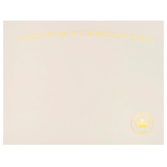 St. James® Premium Weight "Everyday Heroes" Certificates, Gold Foil, Ivory, 65 lb, 8.5 x 11", Pack of 25