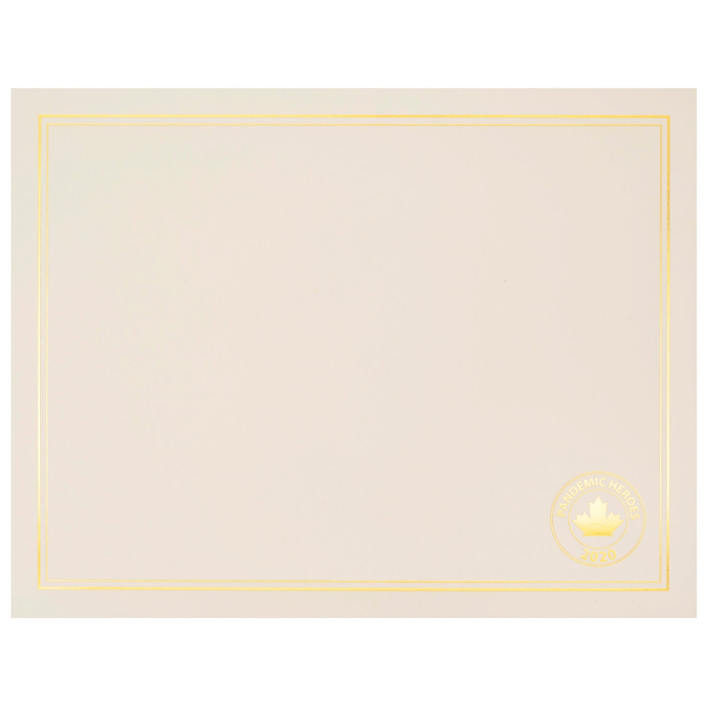 St. James® Premium Weight "Pandemic Heroes" Certificates, Gold Foil, Ivory, 65 lb, 8.5 x 11", Pack of 25