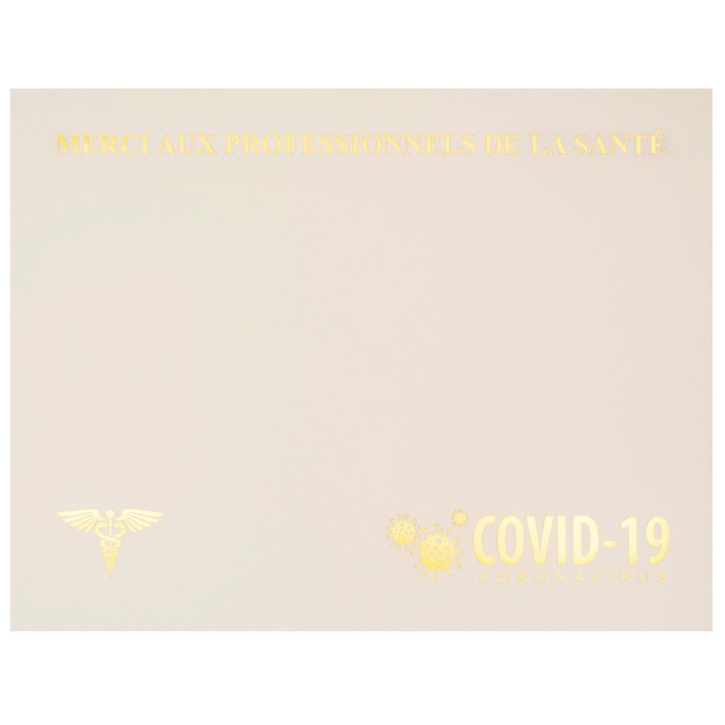 St. James® Premium Weight "Professionnels de la santé" Certificates, Gold Foil, Ivory, 65 lb, 8.5 x 11", Pack of 25