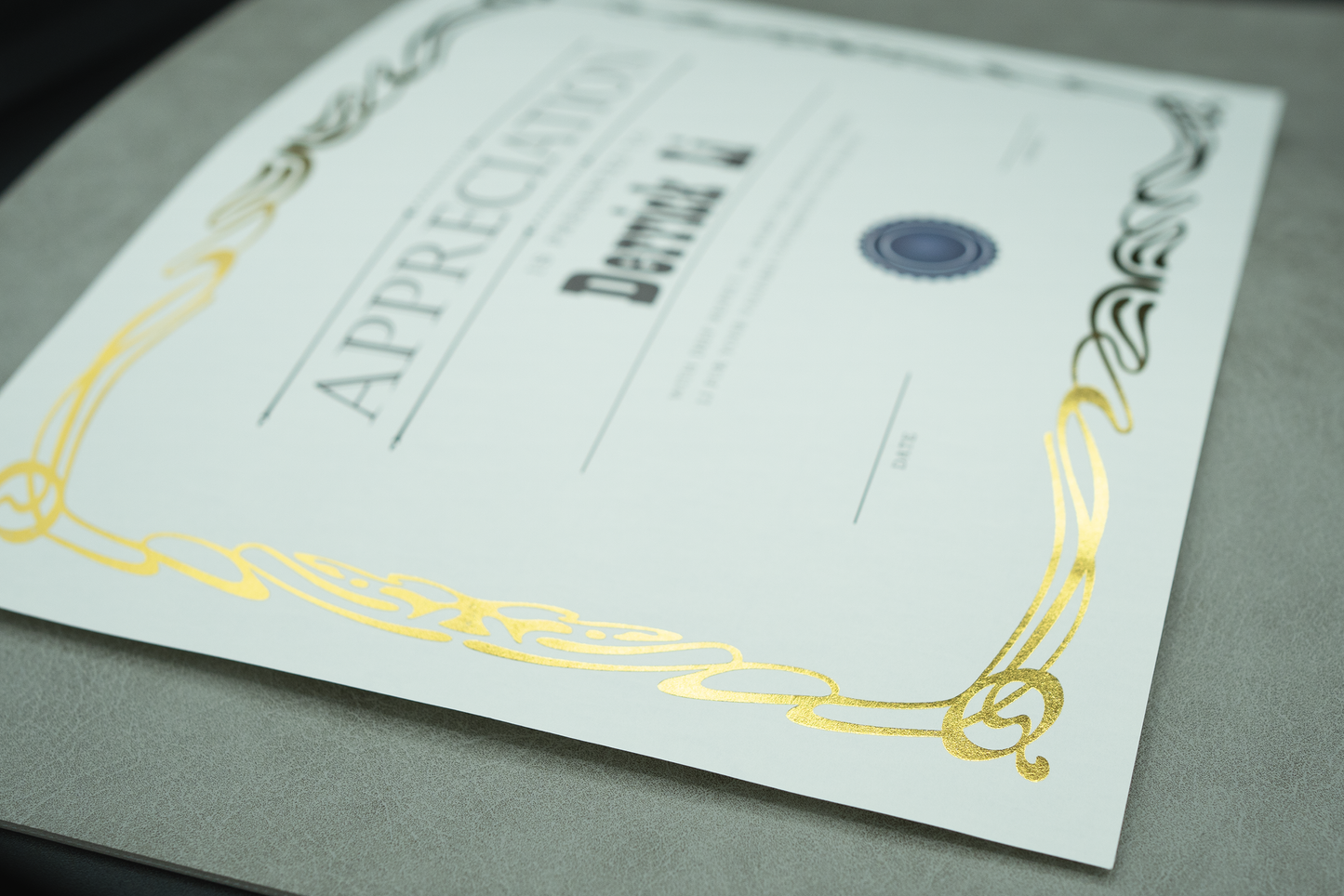 St. James® Elite™ Certificates, Natural Linen with Deco Gold Foil Design, Pack of 12, 83429