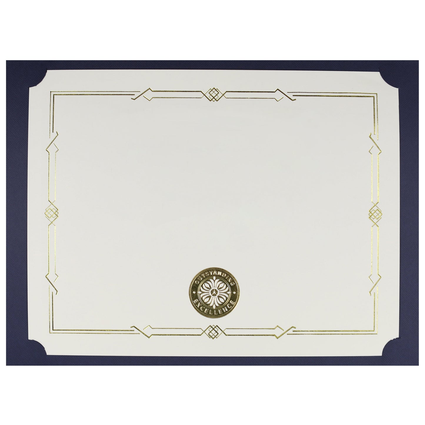 St. James® Certificate Holders/Document Covers/Diploma Holders, Navy Blue, Gold Award Seal with Single Gold Ribbon, Pack of 5, 83836