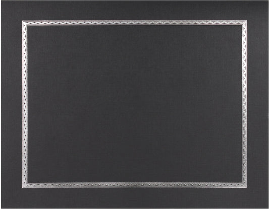 St. James® Certificate Holders/Document Covers/Diploma Holders, Black, Silver Foil Border, Linen Finish, Pack of 5, 83849