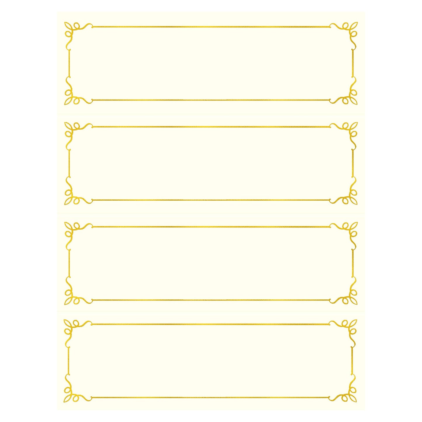 St. James® Overtures® Embassy Tent Cards, Ivory, Gold Foil, Fold to 8½ x 2¾", Pack of 50, 71446