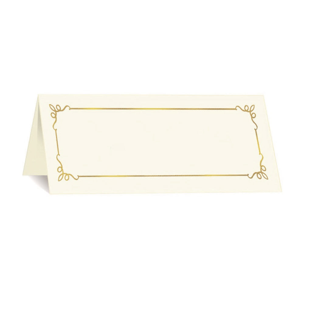 St. James® Overtures® Embassy Place Cards, Ivory, Gold Foil, Fold to 1¾ x 4¼", Pack of 60, 71458