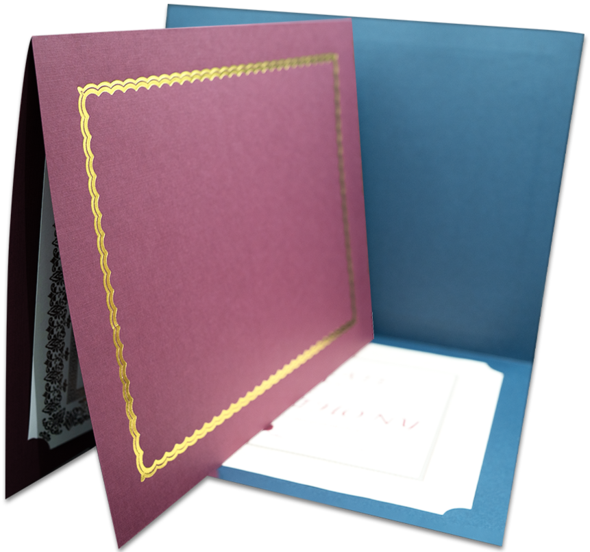 St. James® Classic Linen Certificate Holders with Gold Foil, Burgundy, Pack of 5, 83433