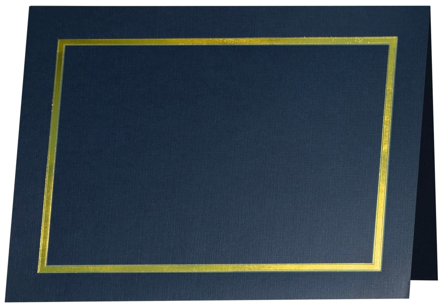 St. James® Elite™ Luxe Certificate Holders, Navy Linen with Gold Foil, Pack of 25