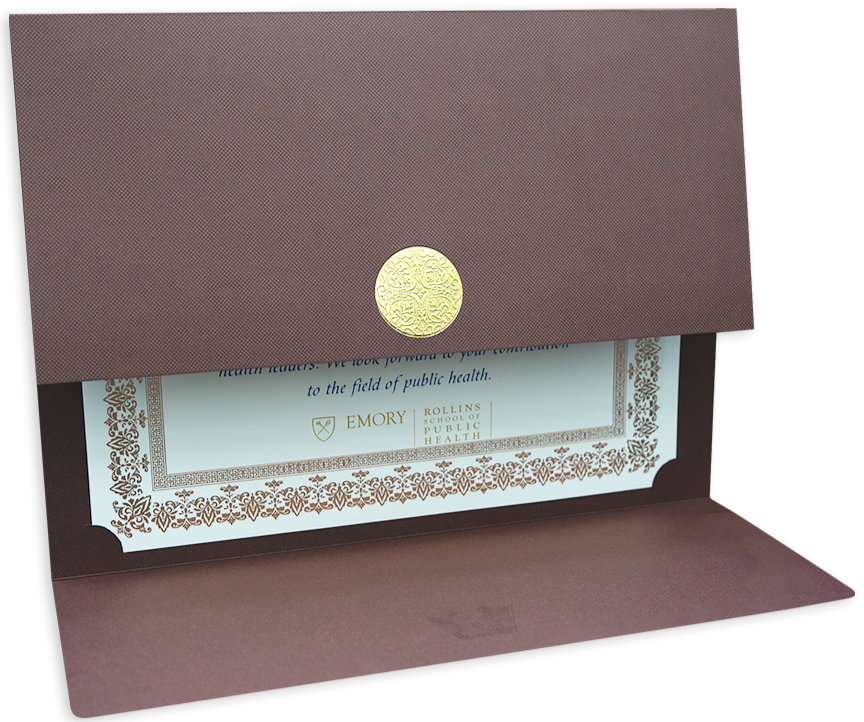 St. James® Certificate Holders/Document Covers/Diploma Holders, Brown, Gold Award Seal with Red Ribbon, Pack of 5, 83827