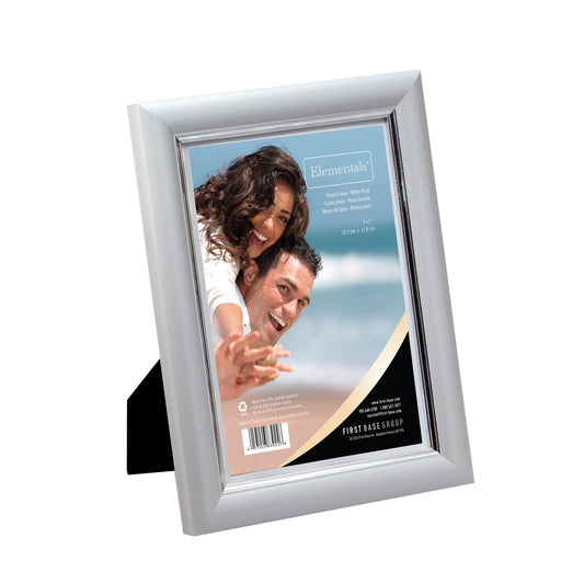 Picture Frame Photo Frame 5 X 7", Easy Insert, White Pearl, Tabletop Display/Wall Mount