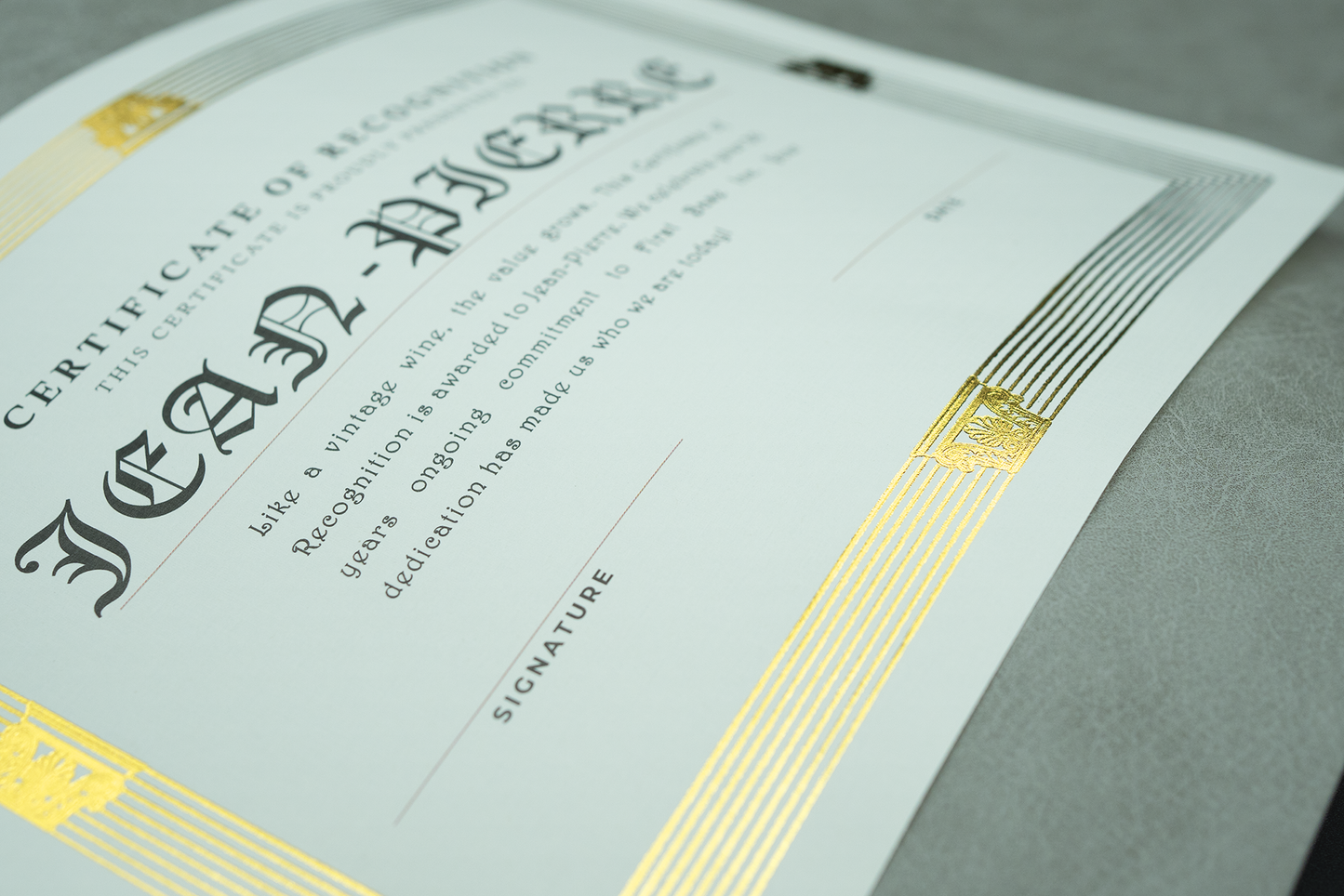 St. James® Elite™ Certificates, Natural Linen with Capital Gold Foil Design, Pack of 12, 83427