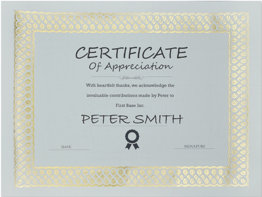 St. James® Elite™ Certificates, Natural Linen with Classic Gold Foil Design, Pack of 100, 83510
