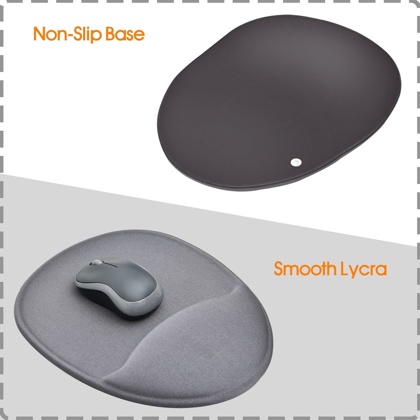 DAC® MP-113 Super-Gel™ "Contoured" Mouse Pad with Palm Support, Grey