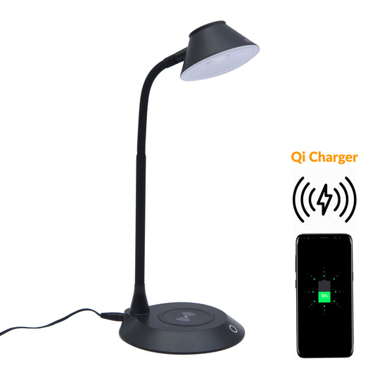 DAC® MP-323 LED Desk Lamp With Wireless Charger, Black