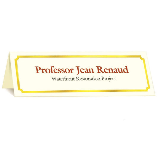 St. James® Overtures® Classic Tent Cards, Ivory, Gold Foil, Pack of 50