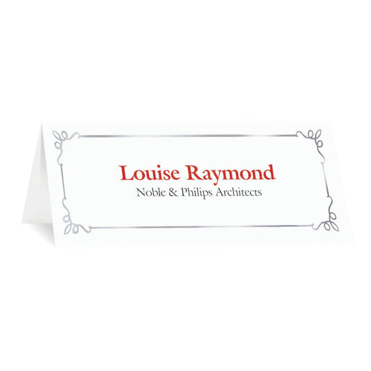 St. James® Overtures® Embassy Place Cards, White, Silver Foil, Pack of 60
