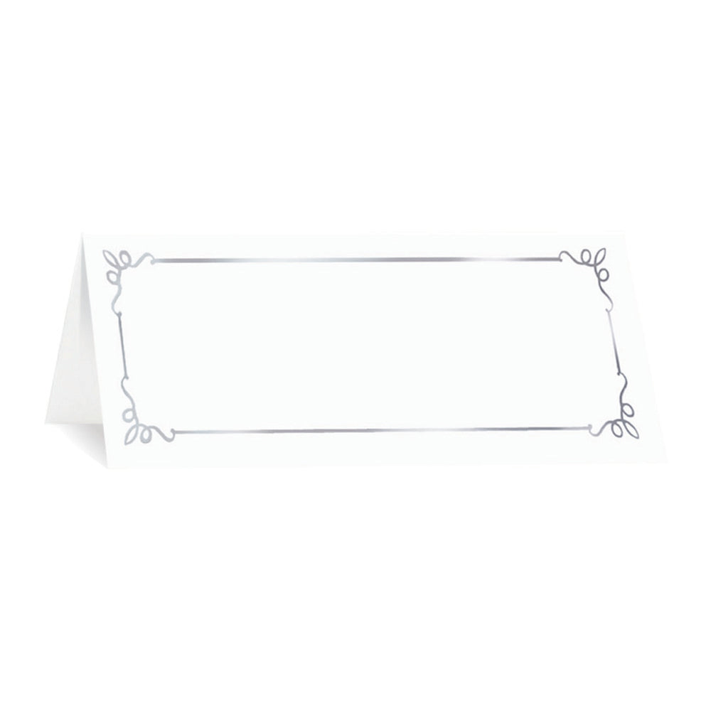 St. James® Overtures® Embassy Place Cards, White, Silver Foil, Pack of 60