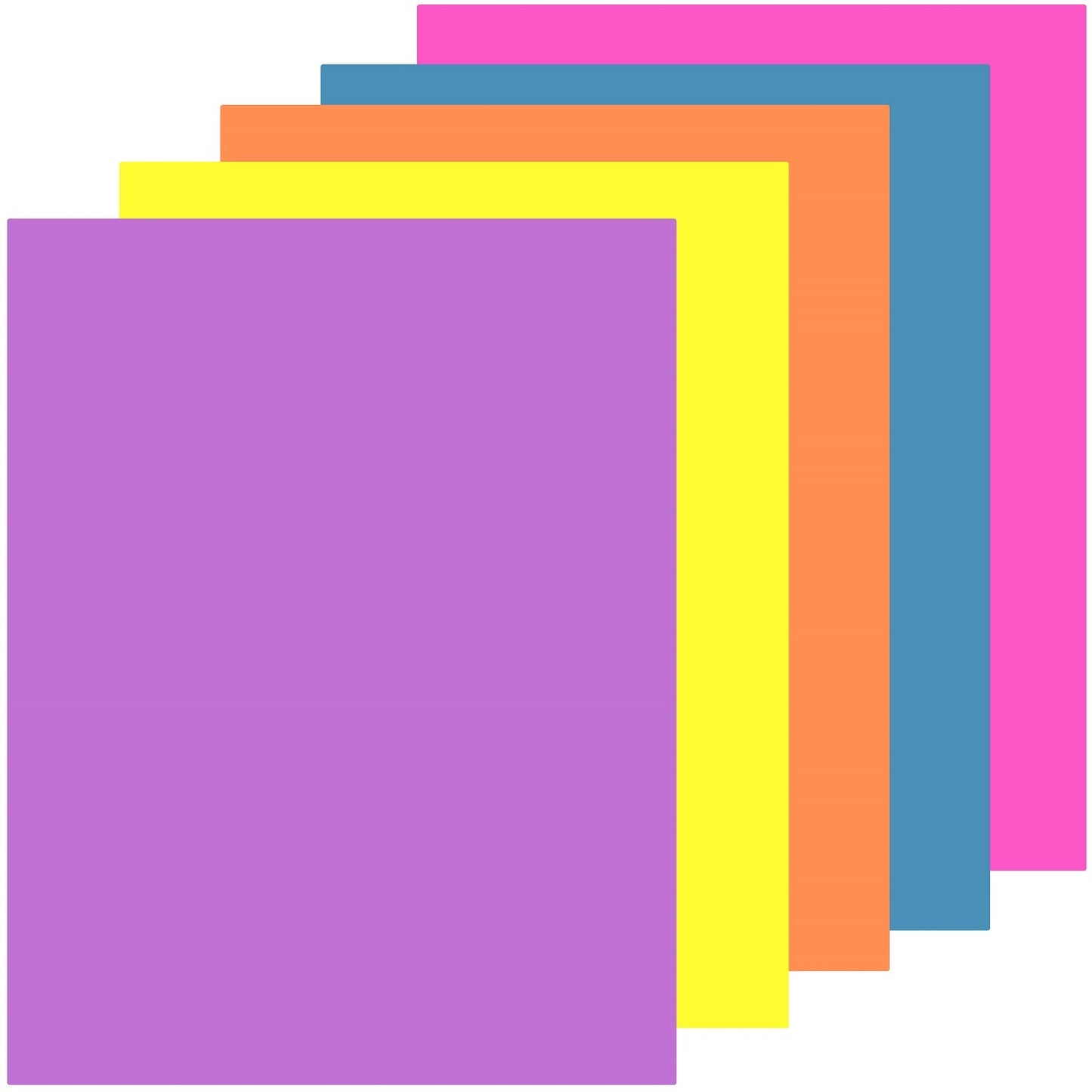 St. James® Fluorescent Bond Paper, Rainbow, 5 Colours, Pack of 200