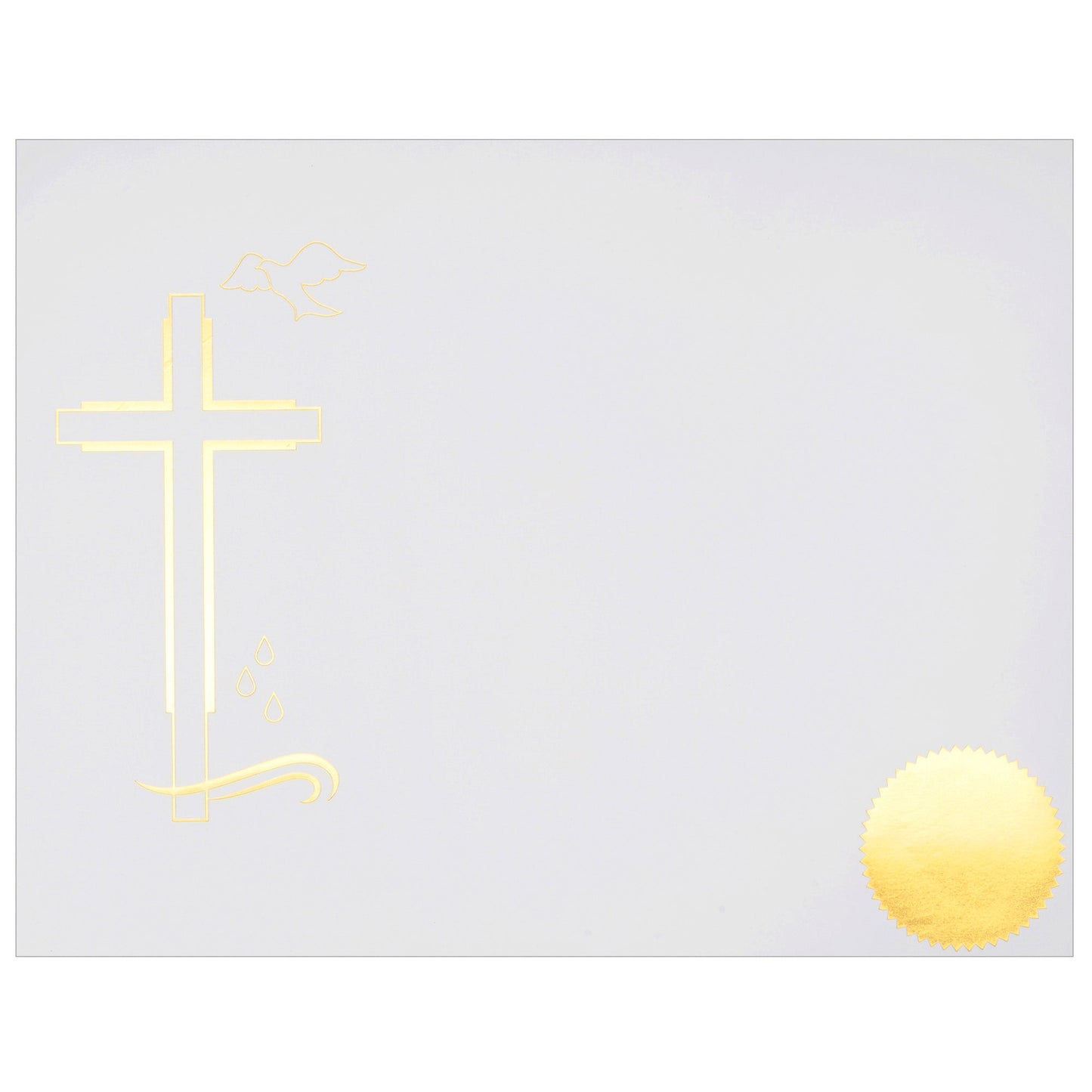 St. James® Religious Certificates - Baptism Certificates, 65 lb, Gold Foil, White Card Stock, Pack of 50