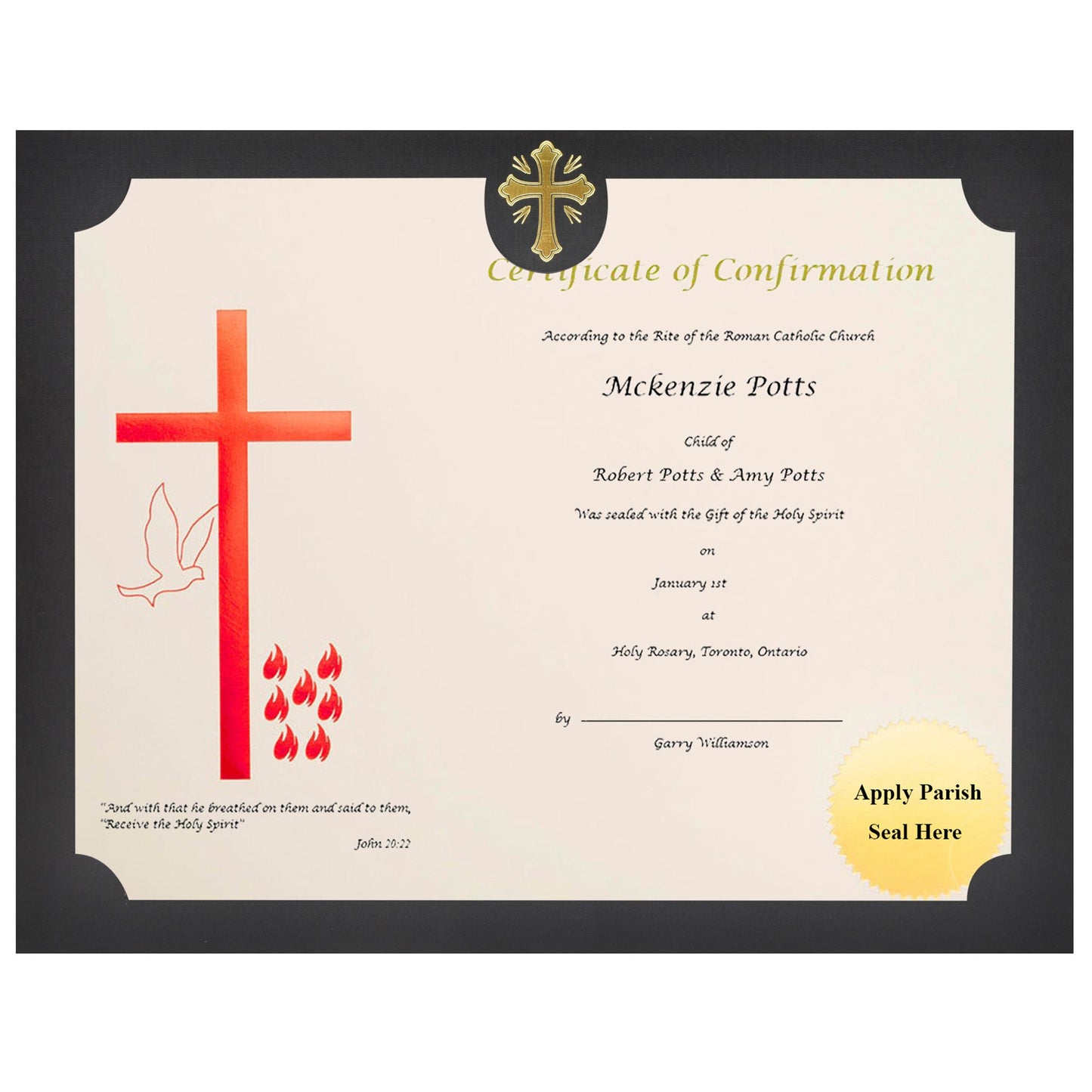St. James® Religious Certificates - Confirmation Certificates, 65 lb, Red Foil, Ivory Card Stock, Pack of 50