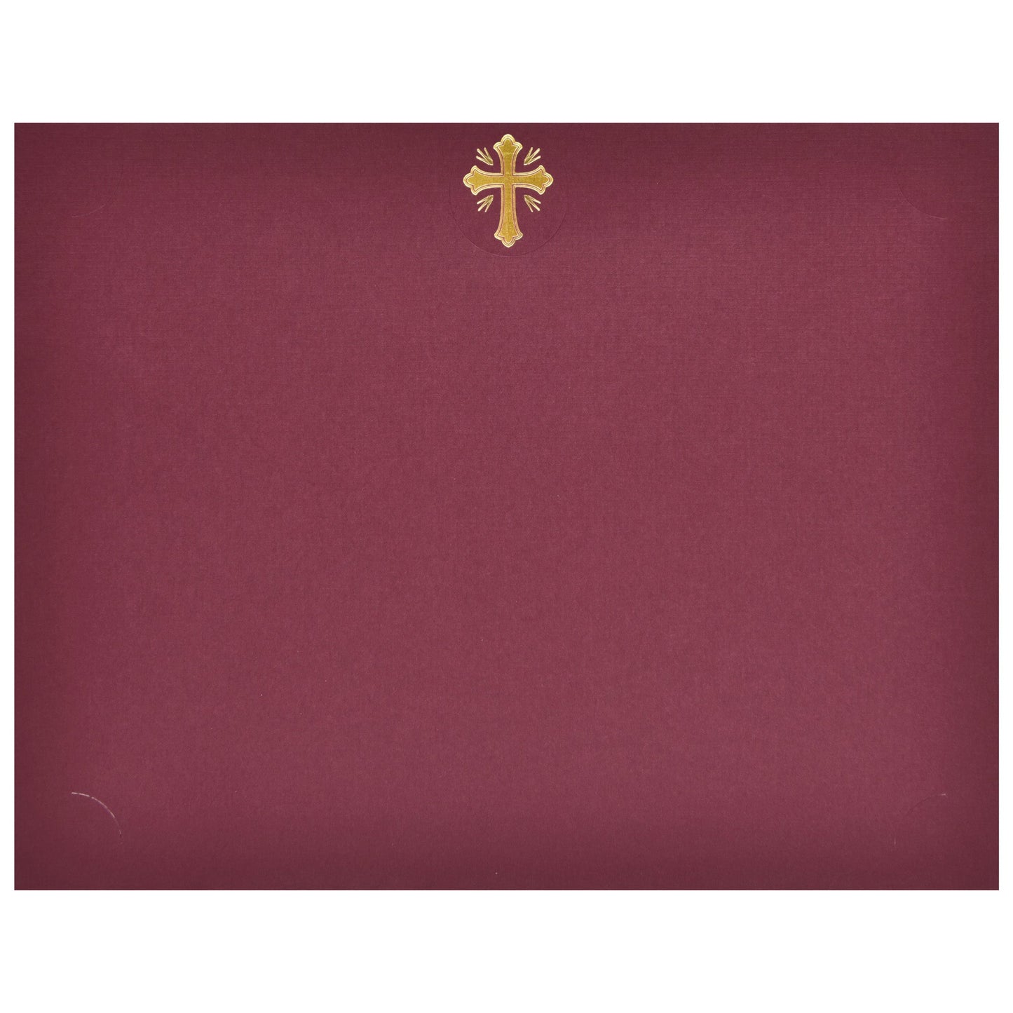 St. James® Presentation Cards/Certificate Holder with Gold Foil Crucifix, Burgundy Linen, Pack of 25