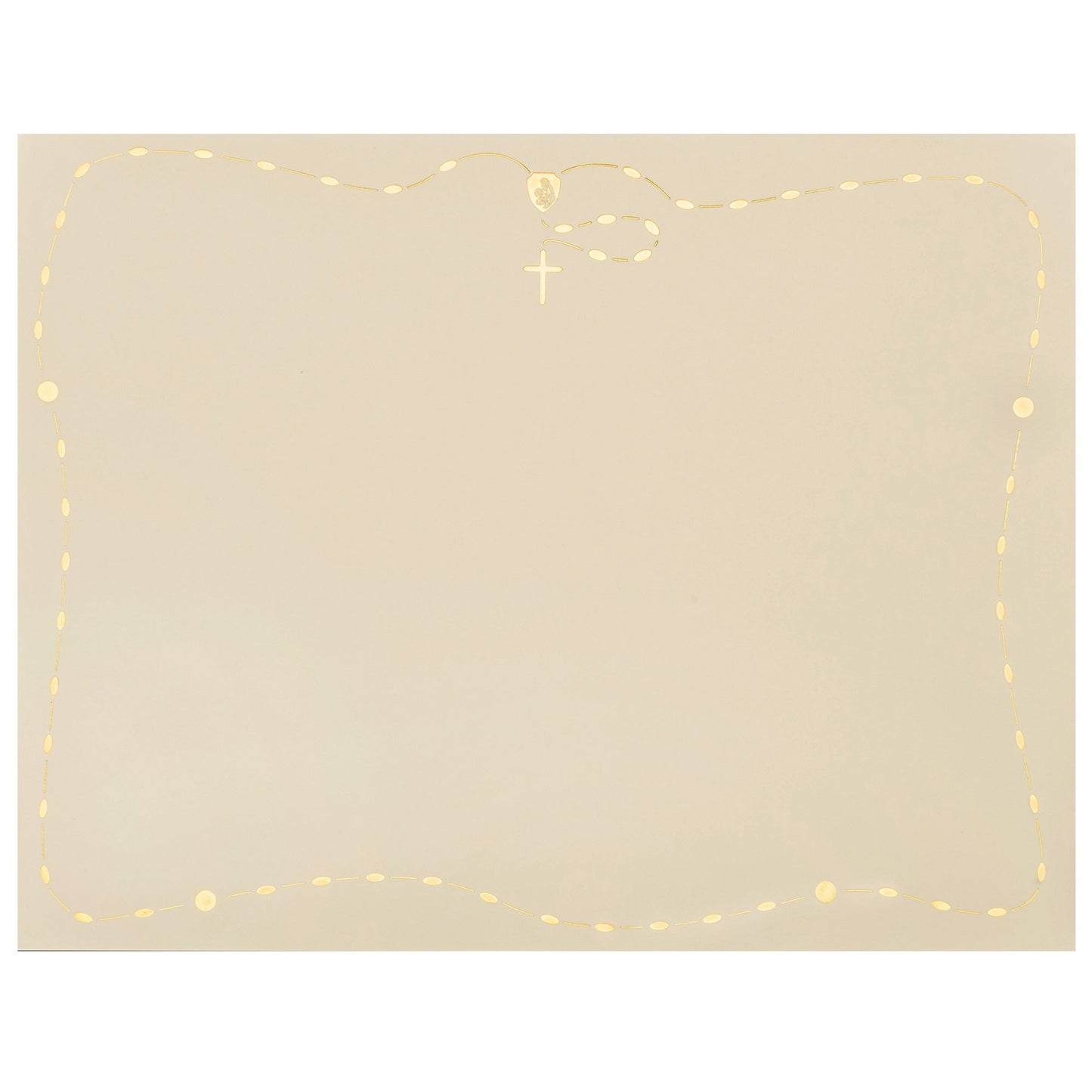 St. James® Religious Certificates with Holy Rosary Border, Gold Foil Engraved Design on 65lb Ivory Card, Pack of 50