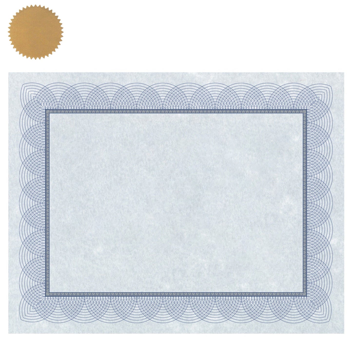 St. James® Certificates, 24 lb Paper, Regent Blue w/ Gold Seals, Pack of 25