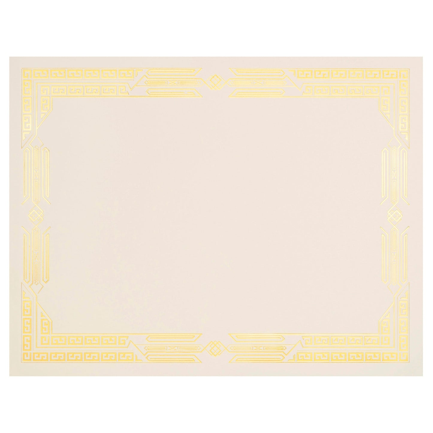 St. James® Premium Weight Certificates, Jazz Design, Gold Foil, Ivory, 65 lb, 8.5 x 11", Pack of 15