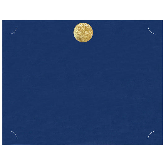 St. James® Elite™ Medallion Presentation Cards/Certificate Holder, Navy with Gold Medallion, Pack of 25