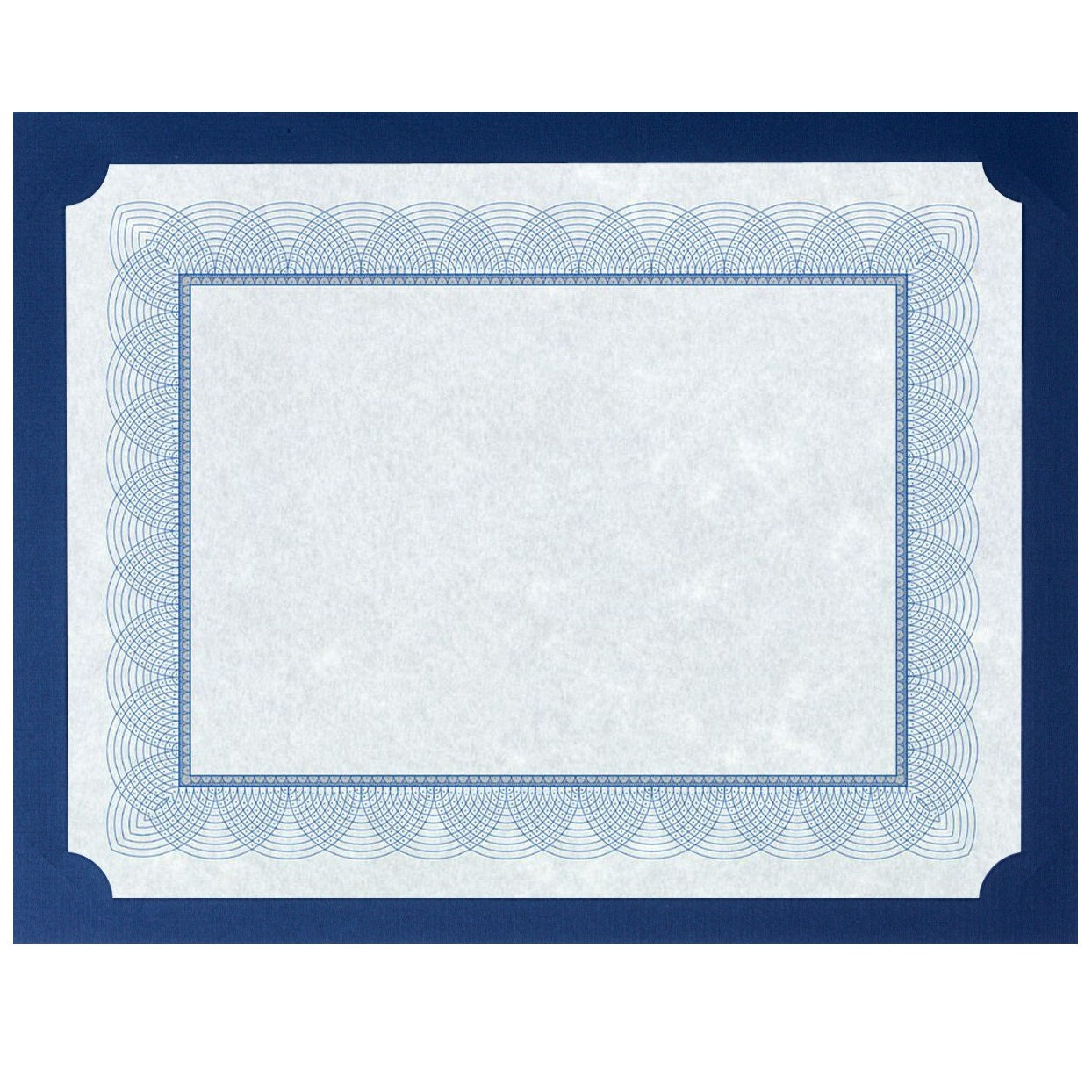 St. James® Presentation Cards/Certificate Holders, Non-Folding, Navy Blue Linen, Pack of 25