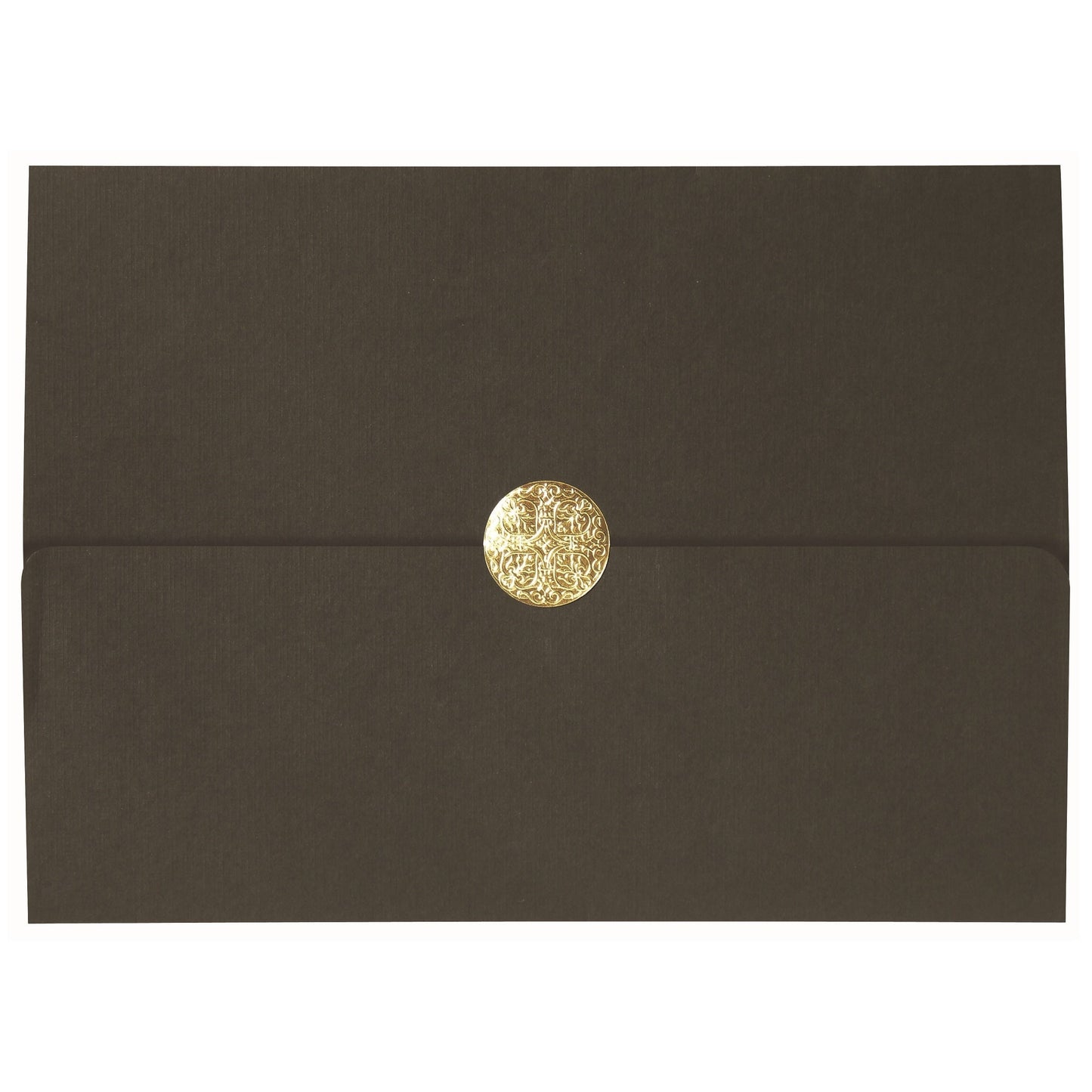 St. James® Elite™ Medallion Fold Certificate Holders, Black Linen with Gold Medallion, Pack of 5