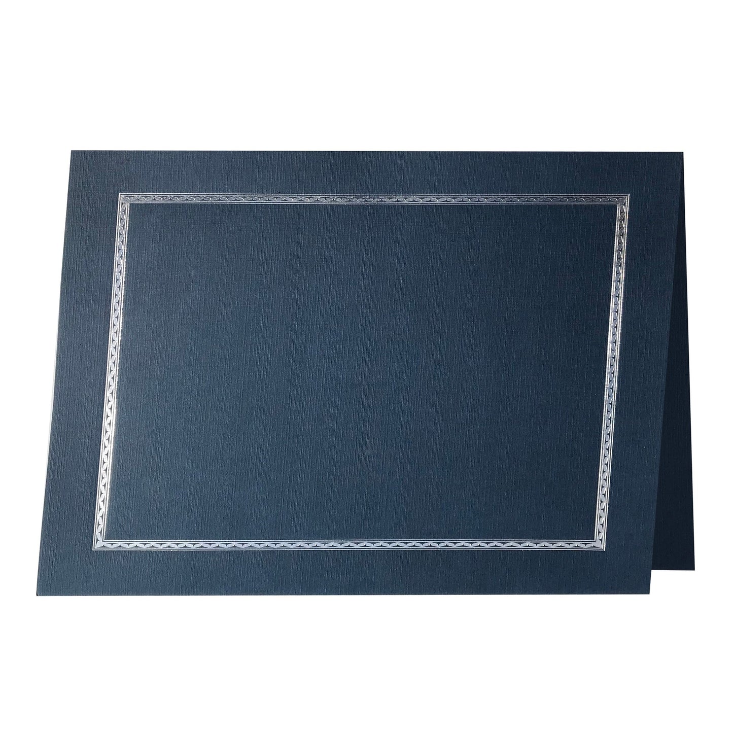 St. James® Elite™ Aztec Certificate Holders, Navy Linen with Silver Foil, Pack of 25