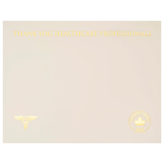 St. James® Premium Weight "Healthcare Professionals - Pandemic Heros" Certificates, Gold Foil, Ivory, 65 lb, 8.5 x 11", Pack of 25