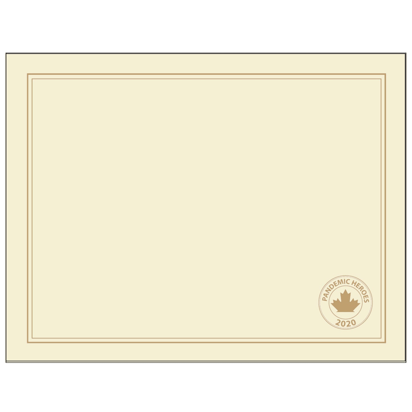St. James® Premium Weight "Pandemic Heroes" Certificates, Gold Foil, Ivory, 65 lb, 8.5 x 11", Pack of 25
