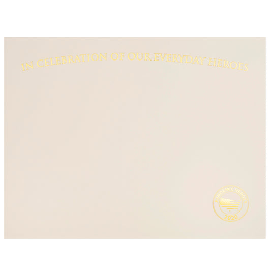 St. James® Premium Weight "Everyday Heroes" Certificates, Gold Foil, Ivory, 65 lb, 8.5 x 11", Pack of 25