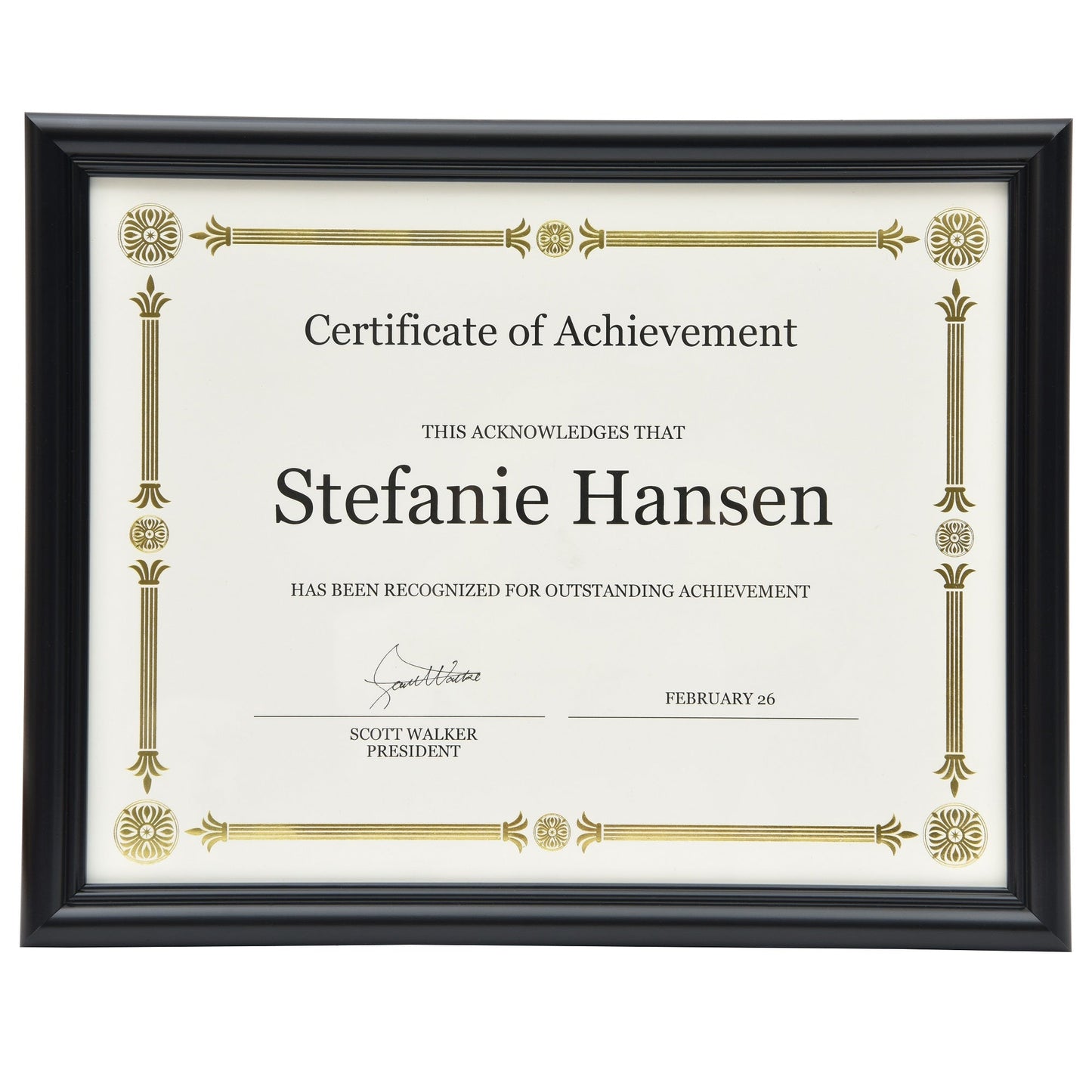 St. James® Awards & Certificate Frame/Diploma Frame/Document Frame, 12 x 9½" (31 x 24cm), Milano Glossy Black