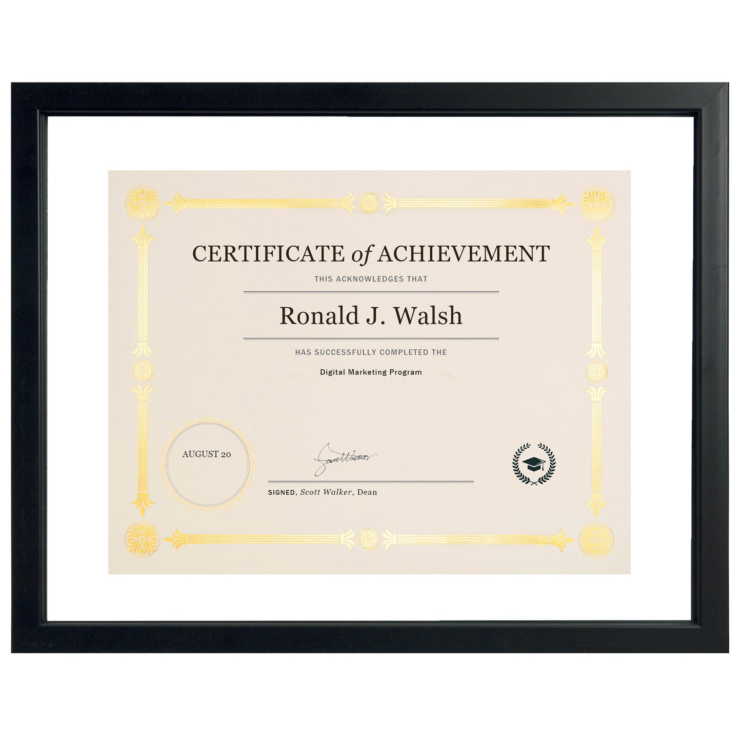 St. James® Awards & Certificate Frame/Diploma Frame/Document Frame, 12 x 15" (30 x 38cm), Tuxedo Black